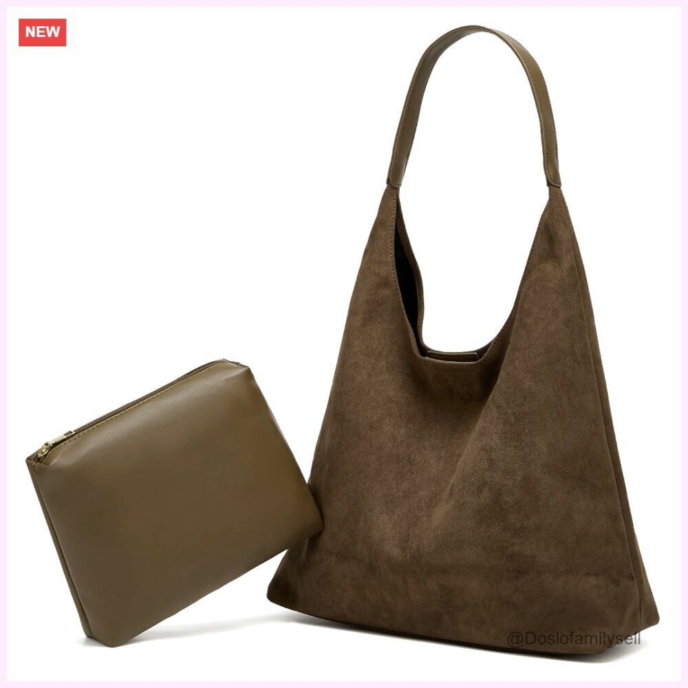 Suede Hobo Shoulder Bag Crossbody Purse Tote Casual Boho Chic Travel